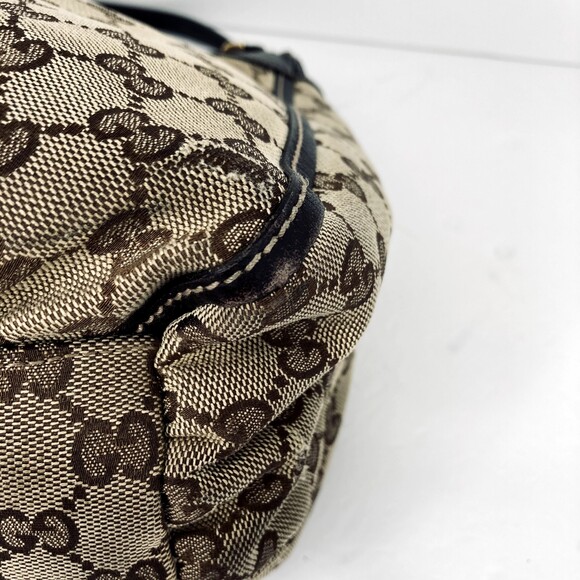 Authentic GUCCI Medium GG Monogram Tan Canvas Sukey Tote Handbag Purse - Picture 16 of 16